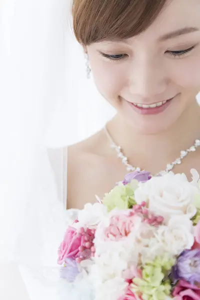 Krásná Mladá Asijská Nevěsta — Stock fotografie