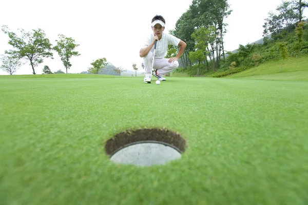 Young Japanese Man Playing Golf Daytime — Stock Photo, Image