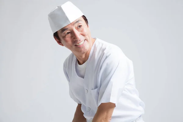 Portret Japońskiego Szefa Kuchni — Zdjęcie stockowe