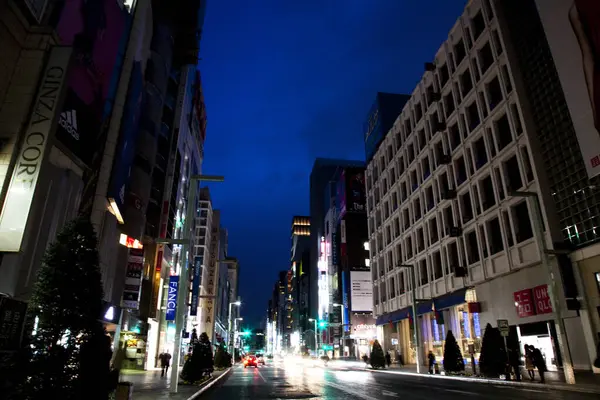 Nachtzicht Wolkenkrabbers Snelwegen Japanse Stad — Stockfoto