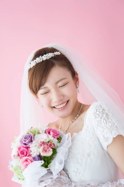 Asyalı güzel gelinin portresi 