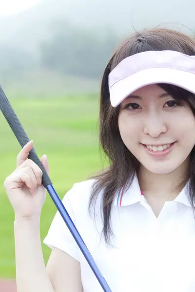 Azjatyckie Kobiety Gry Golfa — Zdjęcie stockowe