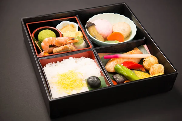 stock image Various delicious Asian food in bento