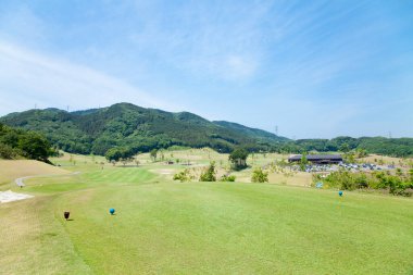 Altın bahçeli manzaralı bir arazi.