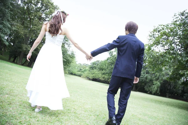 Sposa Sposo Alla Cerimonia Nuziale Coppia Innamorata — Foto Stock