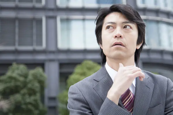 Portrait Japanese Businessman Looking — Stock Photo, Image