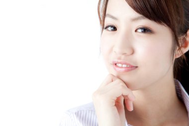 Asyalı kadının yakın plan yüzü