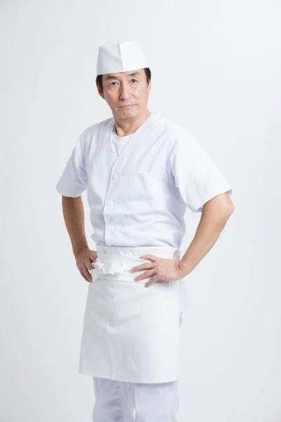 Ritratto Uno Chef Giapponese — Foto Stock