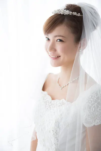 Bella Giovane Asiatica Sposa — Foto Stock