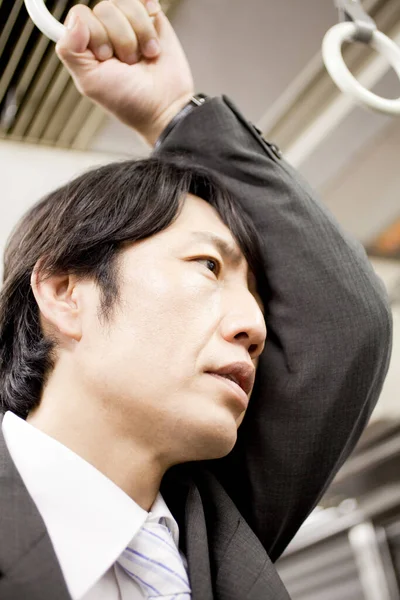 Asian Businessman Going Train — Stock Photo, Image