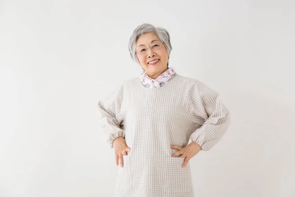 Portrét Asijské Starší Ženy Brýlích — Stock fotografie