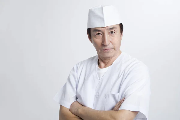 Porträt Eines Japanischen Kochs — Stockfoto