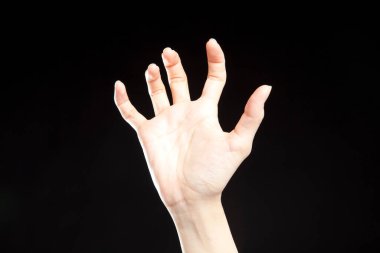 Siyah arka plan üzerine el jest