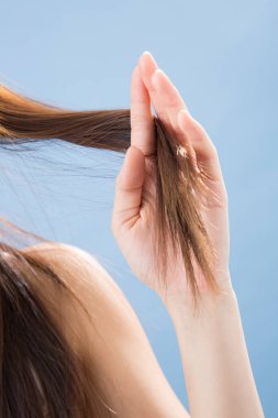 Saçlarını tarayan bir kadın