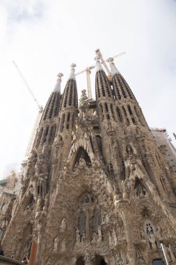 görünümünü sagrada familia için Barselona, İspanya.