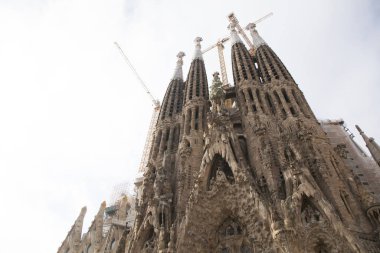 görünümünü sagrada familia için Barselona, İspanya.