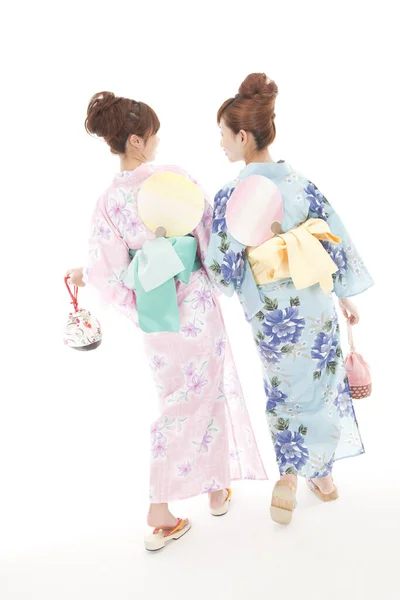 Portrait Japanese Women Kimono — Stock Photo, Image