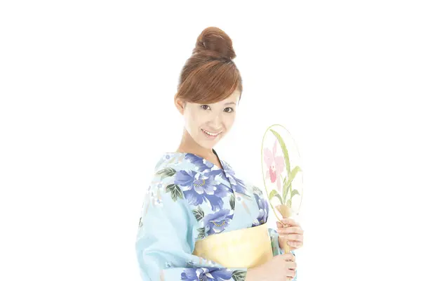 Portrait Japanese Woman Kimono — Stock Photo, Image