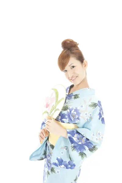 Porträt Einer Japanerin Kimono — Stockfoto