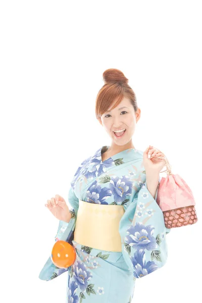 Portrait Japanese Woman Kimono — Stock Photo, Image