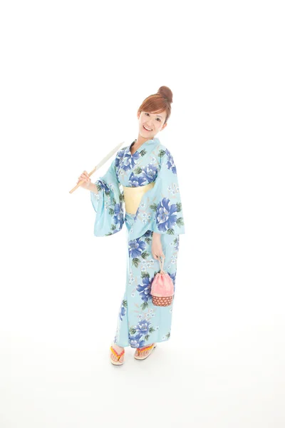 Kimonolu Japon Bir Kadının Portresi — Stok fotoğraf