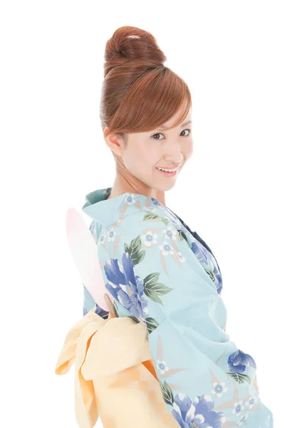 Portret Japońskiej Kobiety Kimono — Zdjęcie stockowe