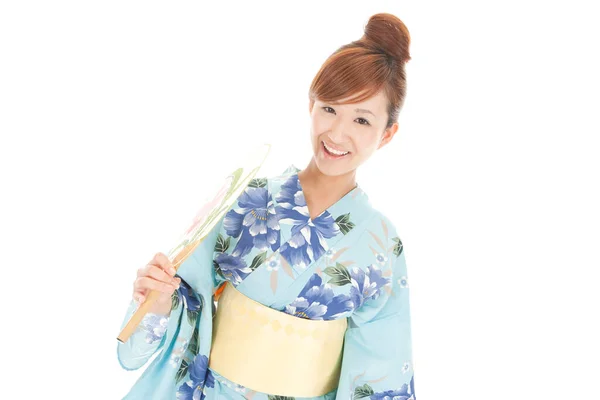 Kimonolu Japon Bir Kadının Portresi — Stok fotoğraf
