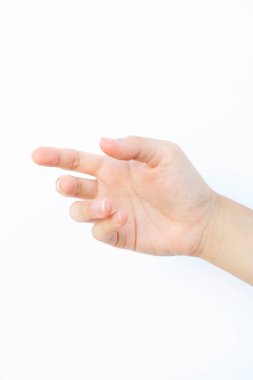 Beyaz arka planda güzel kadın el 