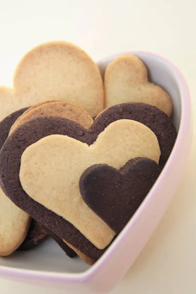 Fechar Cookies Forma Coração — Fotografia de Stock