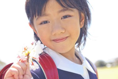 Şirin Asyalı Kız portresi kapatın