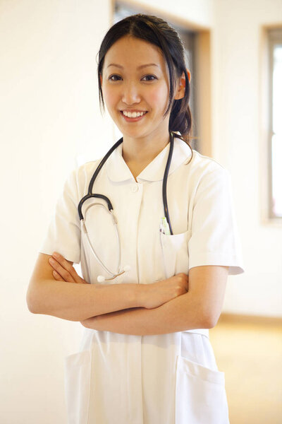 close up portrait of beautiful asian female doctor