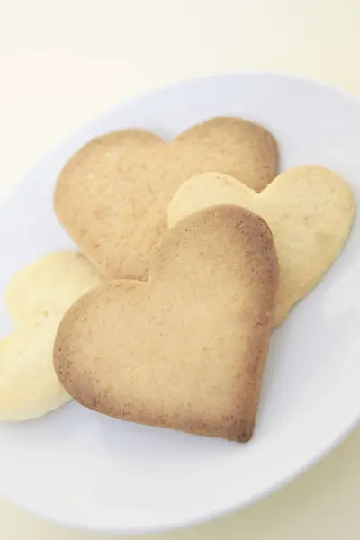 Närbild Hjärtformade Cookies — Stockfoto