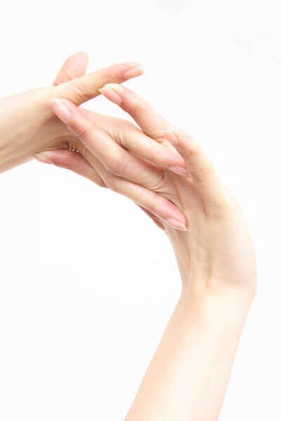 close up female hands doing massage