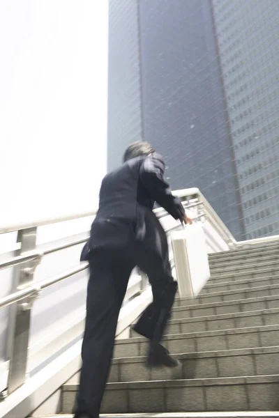 Businessman Running Stairs — Stock Photo, Image