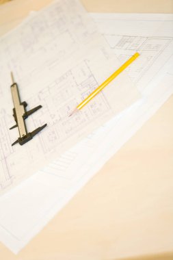 Masada kalem ve kalibreli mimari planlar