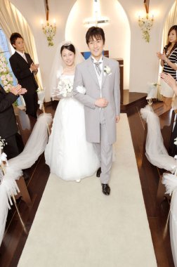 Japon gelin ve damat portresi