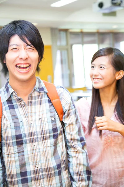 Retrato Los Estudiantes Asiáticos Sonriendo —  Fotos de Stock