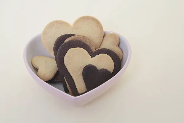 Närbild Hjärtformade Cookies — Stockfoto