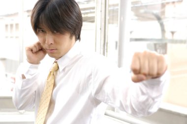 Genç bir iş adamının portresi. 