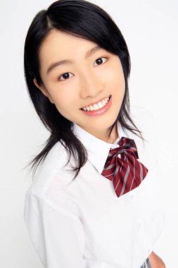 Asyalı genç bir öğrencinin portresi