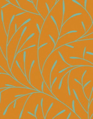 Yaprakların ve dalların kusursuz soyut deseni, çiçekli arka plan