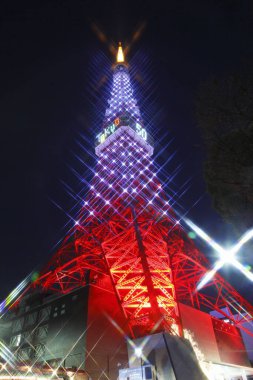 Japonya 'daki Tokyo Kulesi akşam arkaplanı