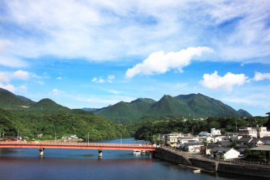 Japonya 'daki eski köy manzarası  