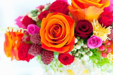 Güzel buket çiçek, görünümü kapatın