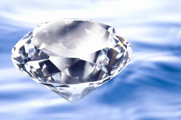 Diamante Con Gota Agua Cerca —  Fotos de Stock