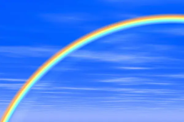 Regenbogen Blauem Himmel Natur Hintergrund — Stockfoto