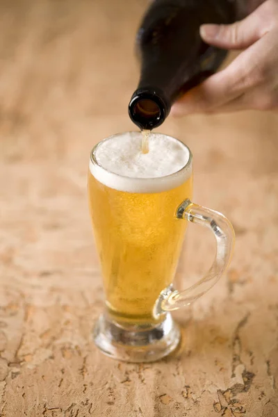 Pouring Beer Glass — Stock Photo, Image