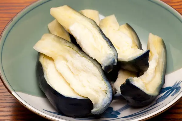 Closeup View Eggplant Plate — Stock Photo, Image