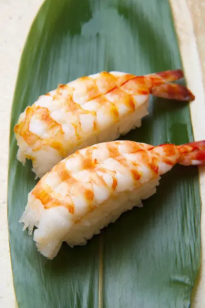 Sabroso Sushi Japonés Fondo Cerca —  Fotos de Stock