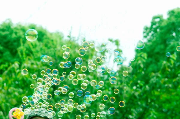 rainbow bubbles from the bubble blower